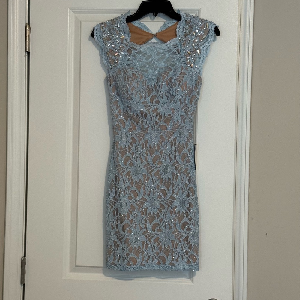 NWT Blue Lace Mini Dress Size 1